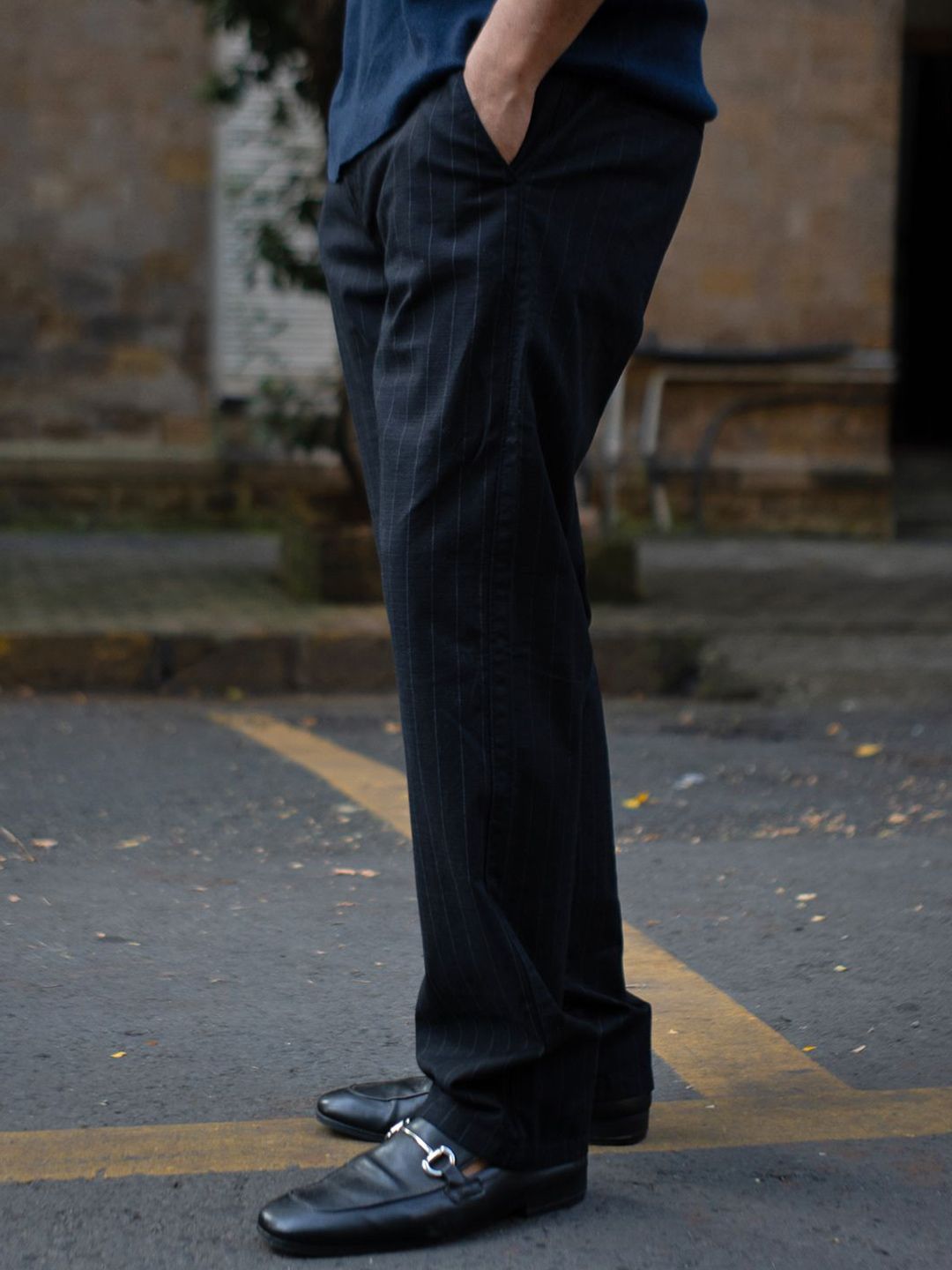 Powerlook Striped Pure Cotton Trouser