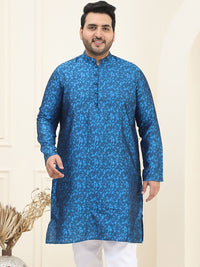SOJANYA PLUS Size Geometric Mandarin Collar Straight Kurta