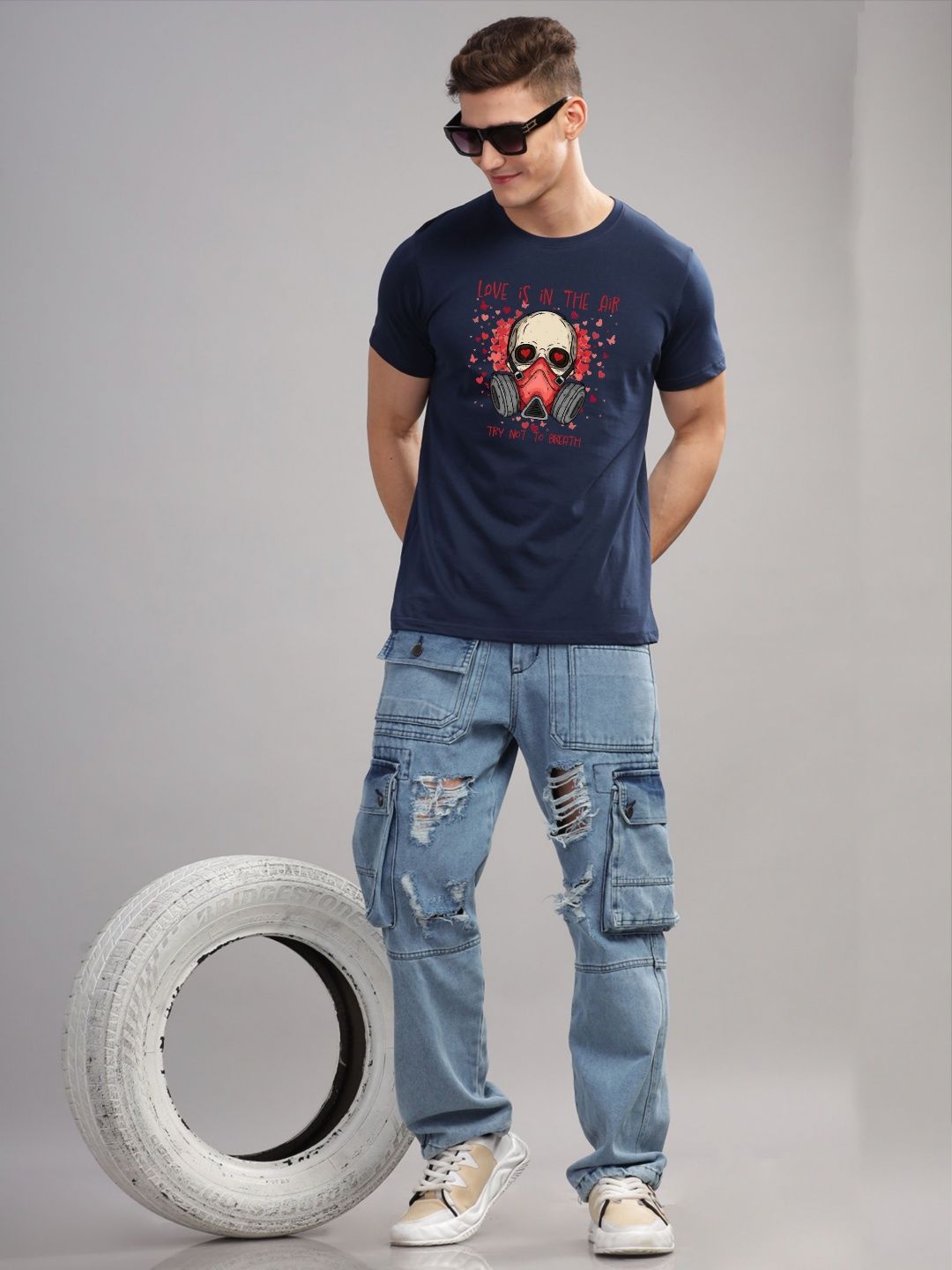 ADRO Men Graphic Printed Round Neck Cotton T-shirt