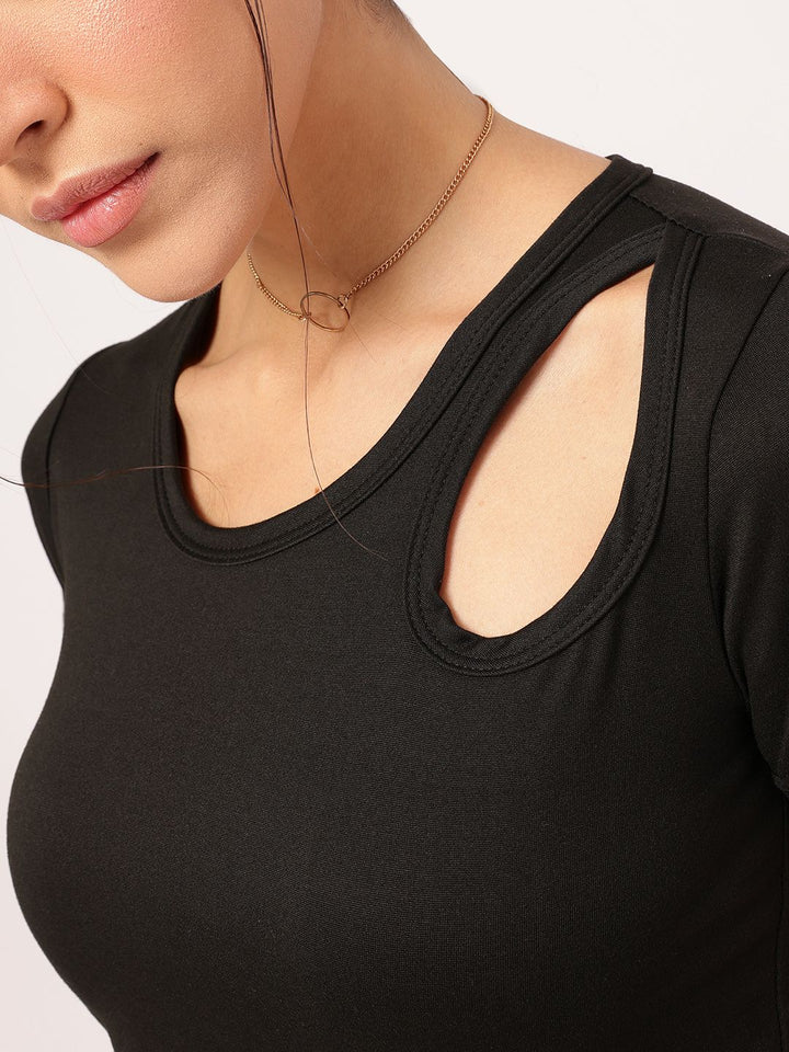 DressBerry Classy Cutout Basic Bee Top