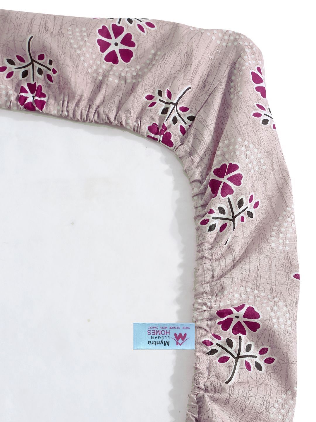 Myntra Elegant Homes Pink & White Floral 400 TC King Bedsheet with 2 Pillow Covers