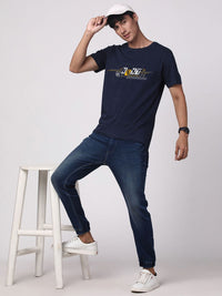 ADRO Men Graphic Printed Round Neck Cotton T-shirt