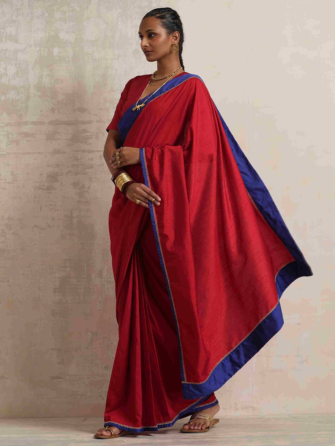 Truebrowns colourblocked siap memakai saree