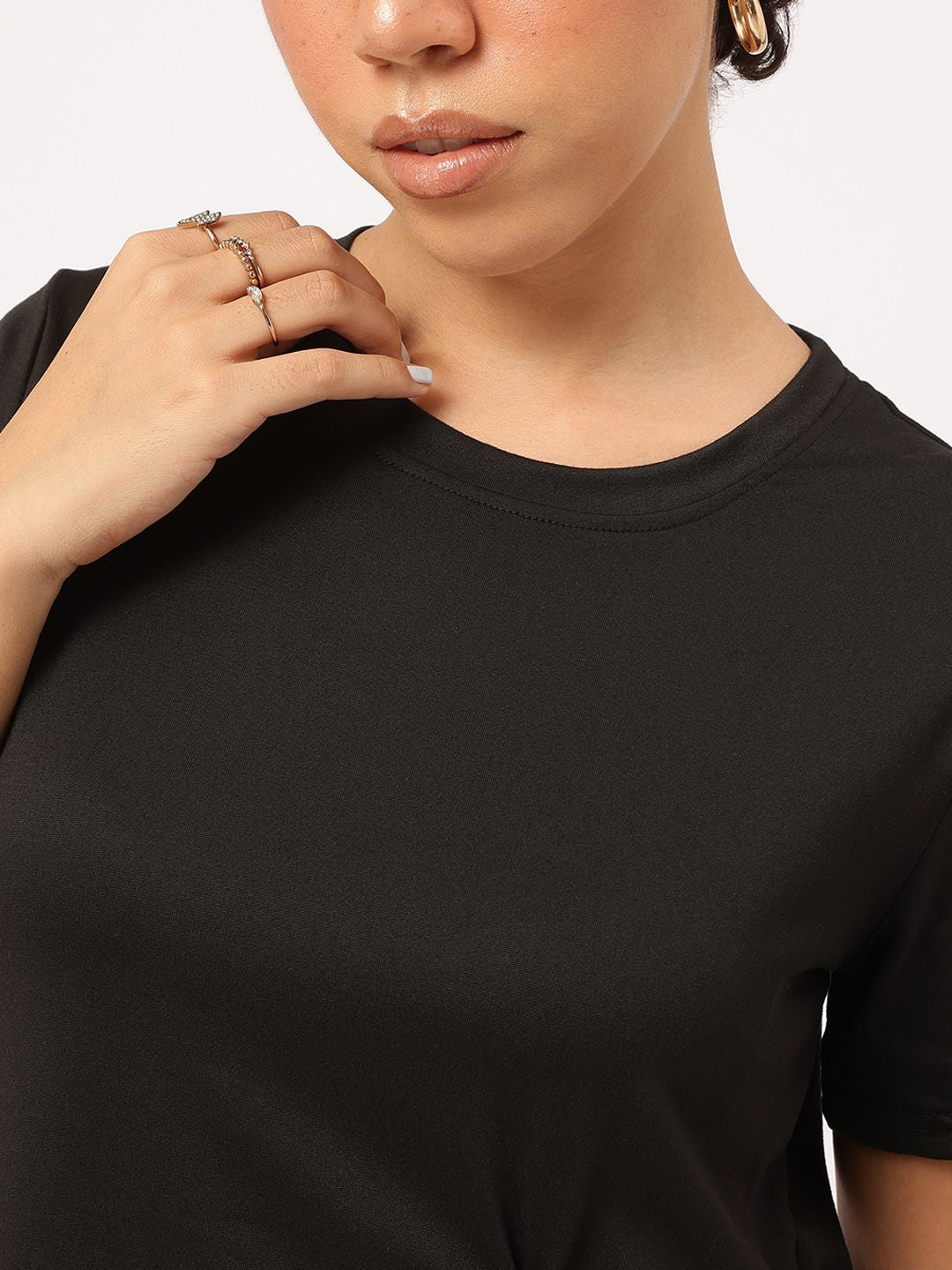 DressBerry Classic Elegance Gathered Detail Asymmetric Hem T-shirt