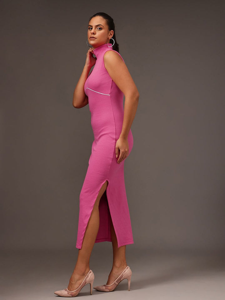STREET 9 Women High Neck Sleeveless Sheath Dress