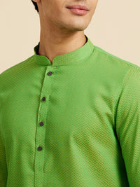 Diwas by Manyavar Chevron Woven Design Mandarin Collar Straight Kurta