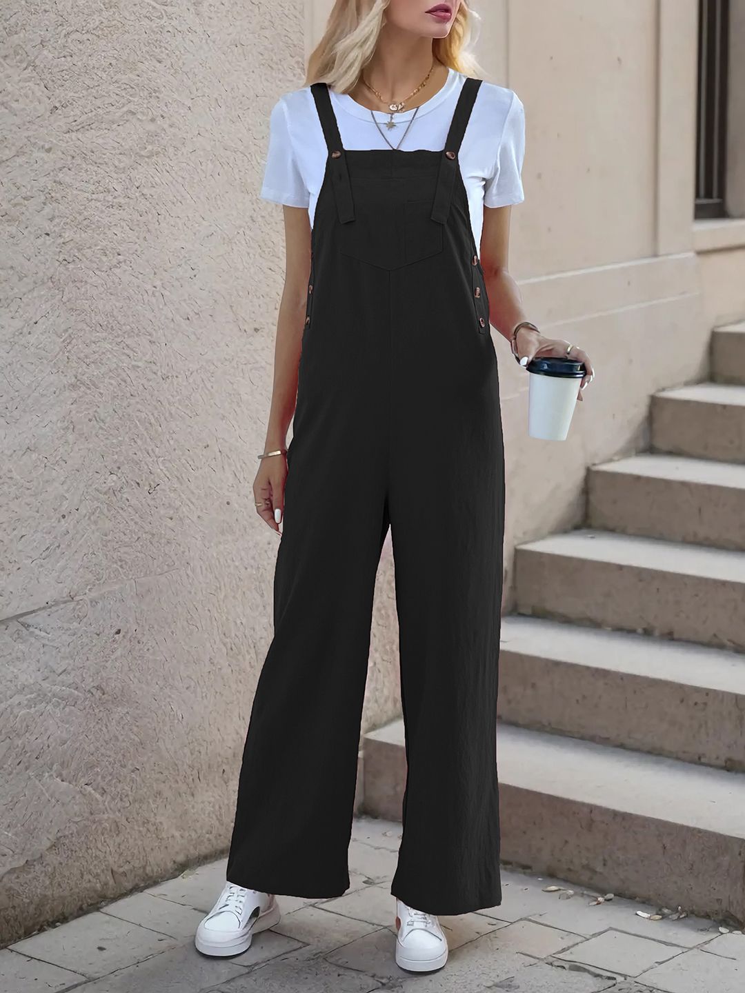 DressBerry Basic Dungaree with Pocket Detail
