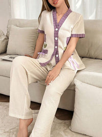 DressBerry Women V-Neck Printed Night suit