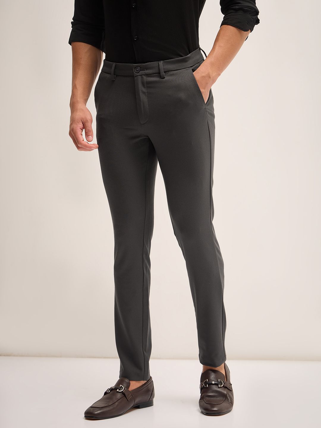 THE BEAR HOUSE Men Slim Fit Chinos Trousers