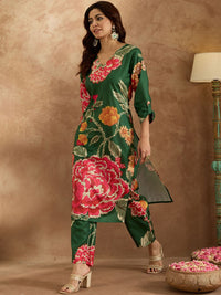 Indo Era Women Floral Printed Regular Kurta with Trousers