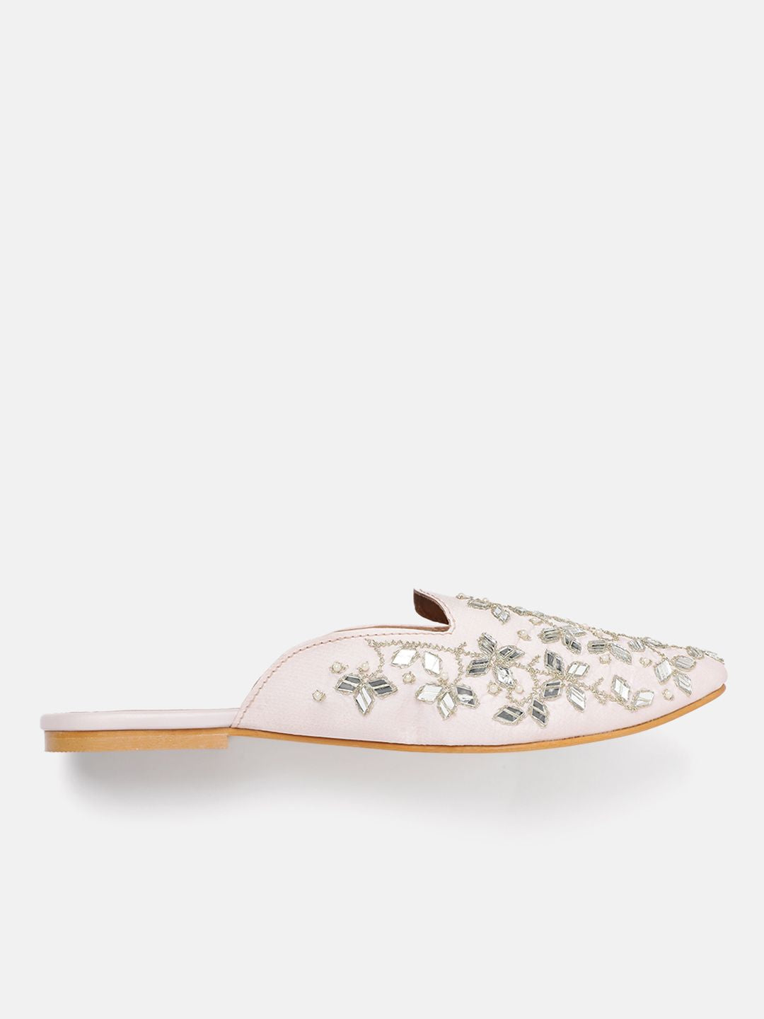 House of Pataudi Mirror Work Detailed Mules