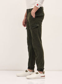 THE BEAR HOUSE Men Cotton Solid Slim Fit Cargo