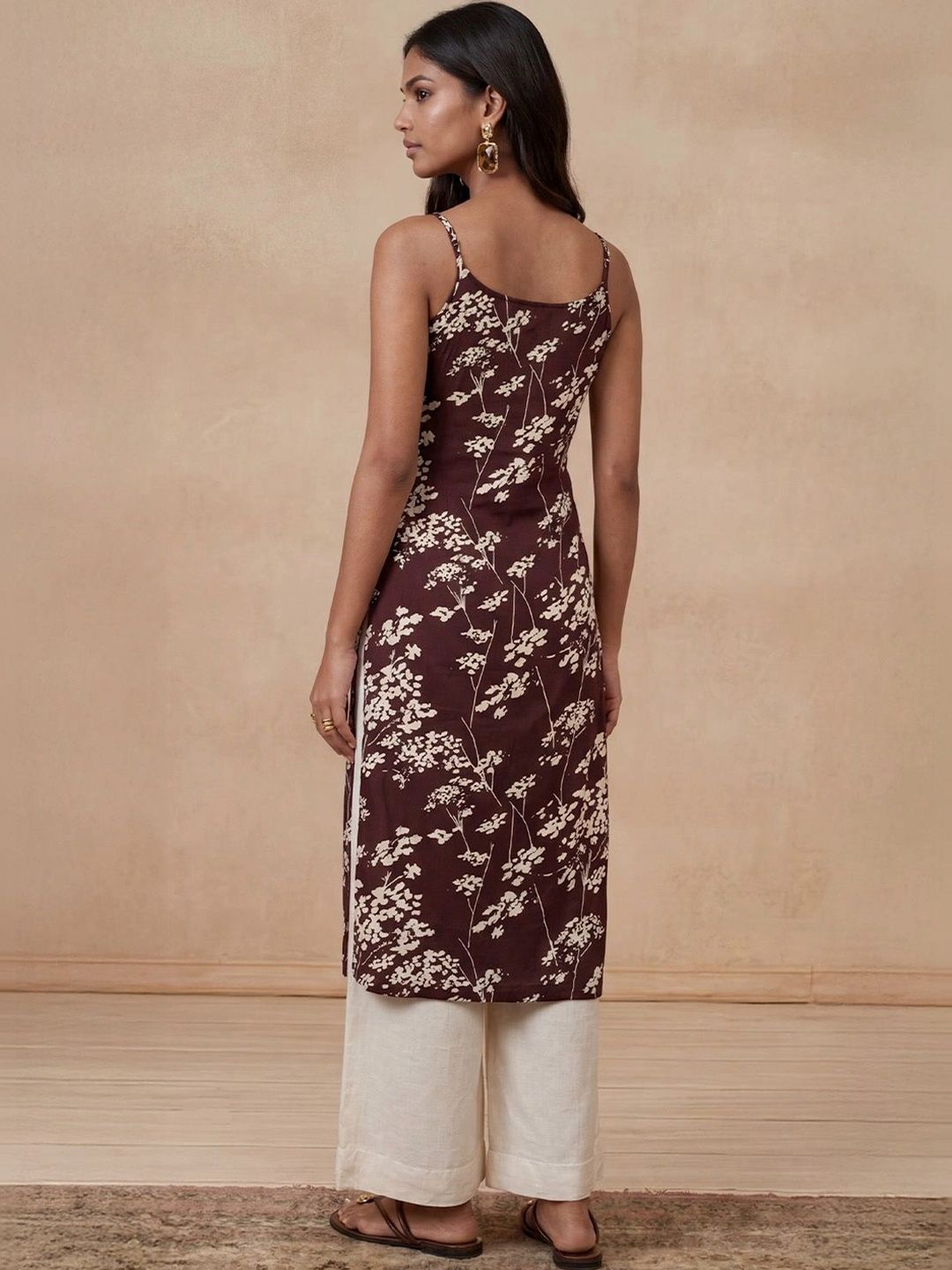 House of Chikankari Women Floral Printed Chikankari Kurta