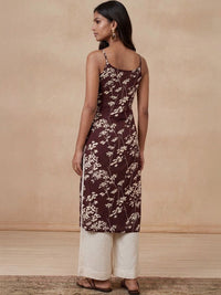 Rumah Chikankari Wanita Floral Printed Chikankari Kurta