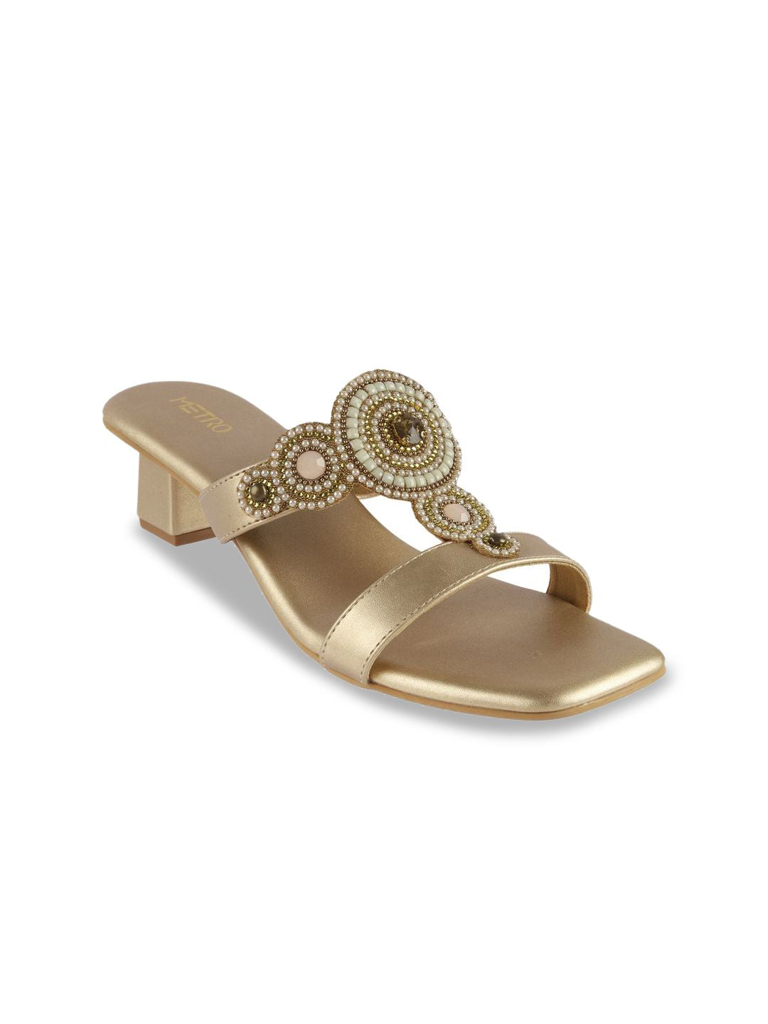 Metro Women Ethnic T-Strap Flats