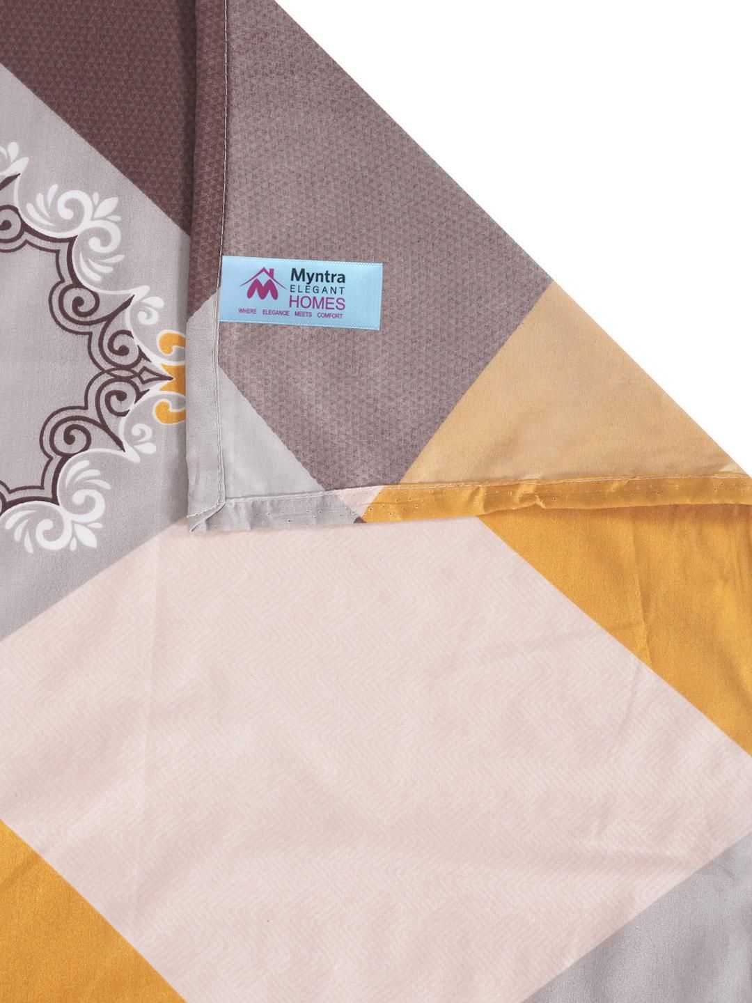 Myntra Elegant Homes Multicolor Printed Flat 300 TC King Bedsheet With 2 Pillow Covers