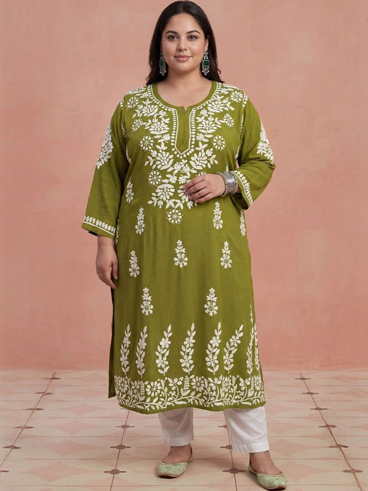 Rumah Wanita Chikankari Sulam Kurta Chikankari