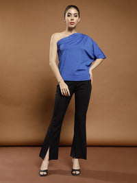 Athena Women Solid One Shoulder Top