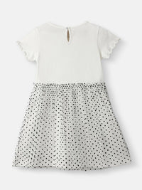 Nauti Nati Girls Partywear Mickey Sequinned Mesh Polka Dress
