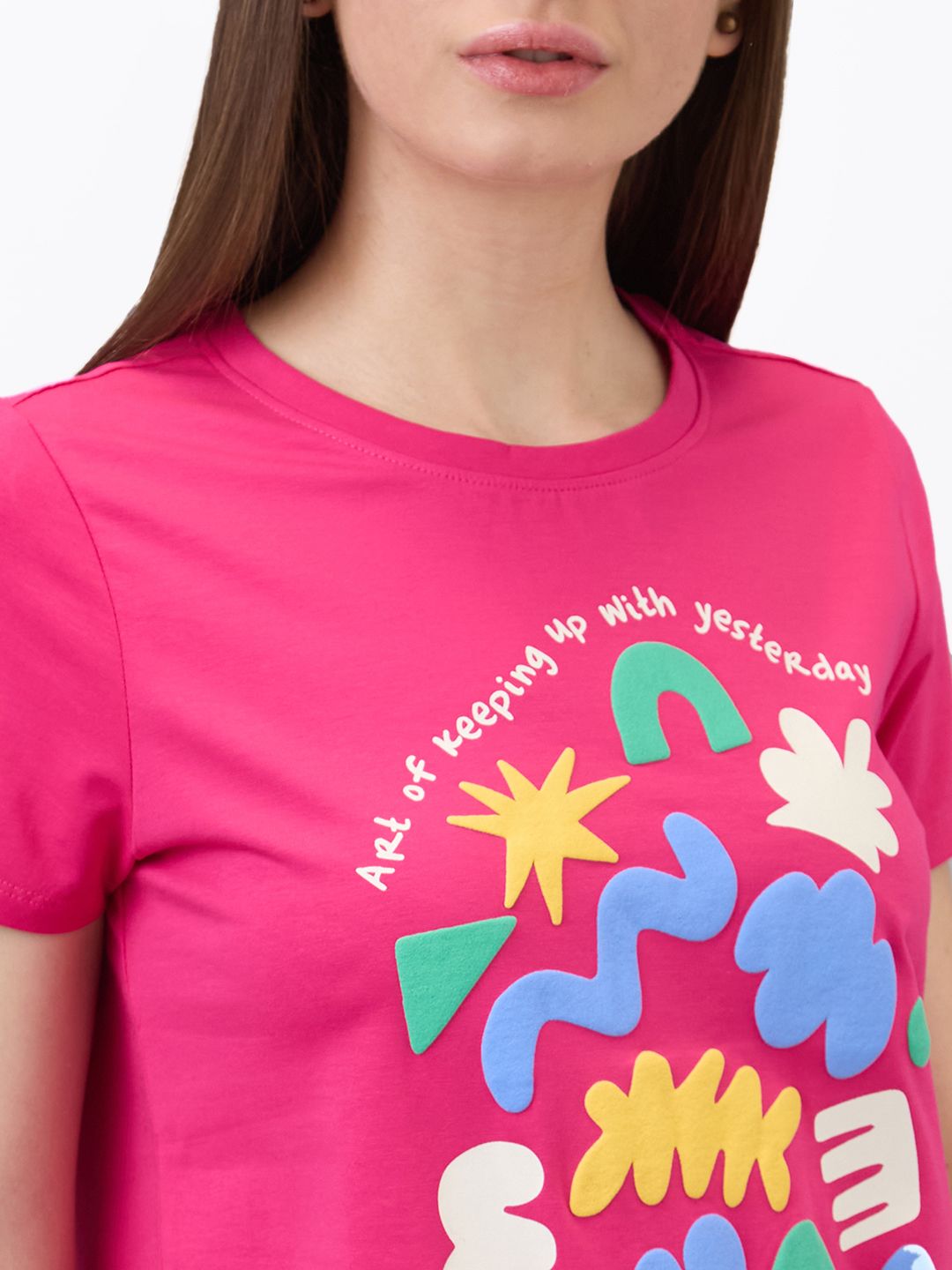 SPYKAR Women Regular Fit Typography Printed Round Neck Cotton T-shirt
