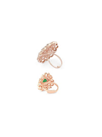 Zaveri Pearls Set Of 2 Cubic Zirconia Stone-Studded Adjustable Finger Rings