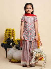 Cutiekins Girls Printed Ready to Wear Lehenga & Blouse With Dupatta