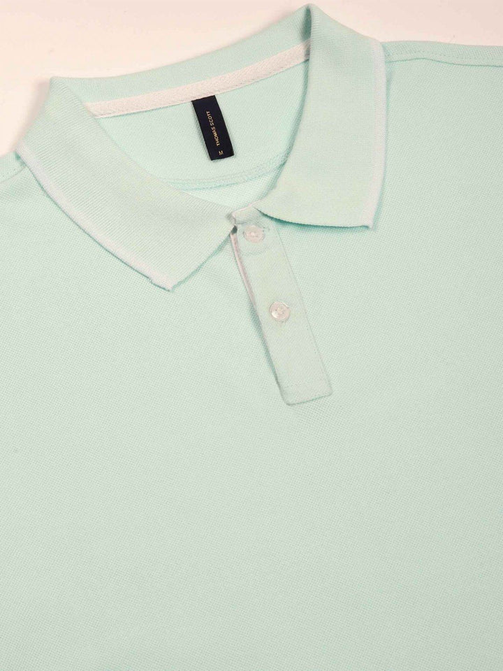 Thomas Scott Men Solid Polo Collar Cotton T-shirt