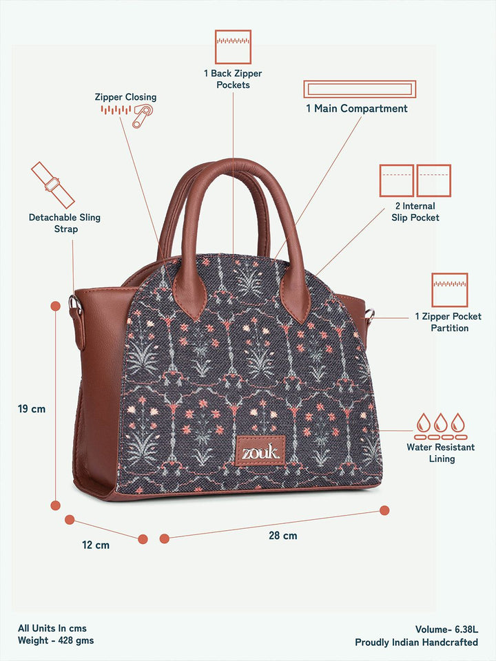 ZOUK Women Floral Printed Swagger Handheld Bag