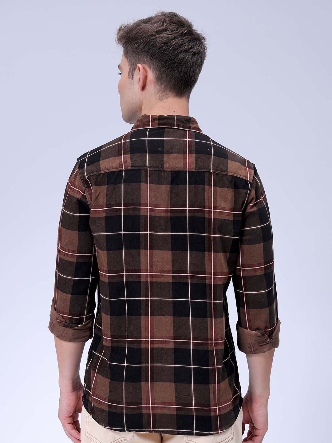 The Indian Garage Co Spread Collar Tartan Checked Casual Shirt