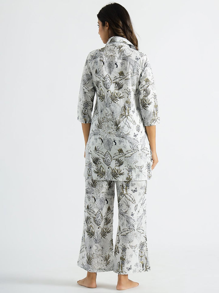 Mamicha Printed Pure Cotton Tunic With Palazzo Co-Ords