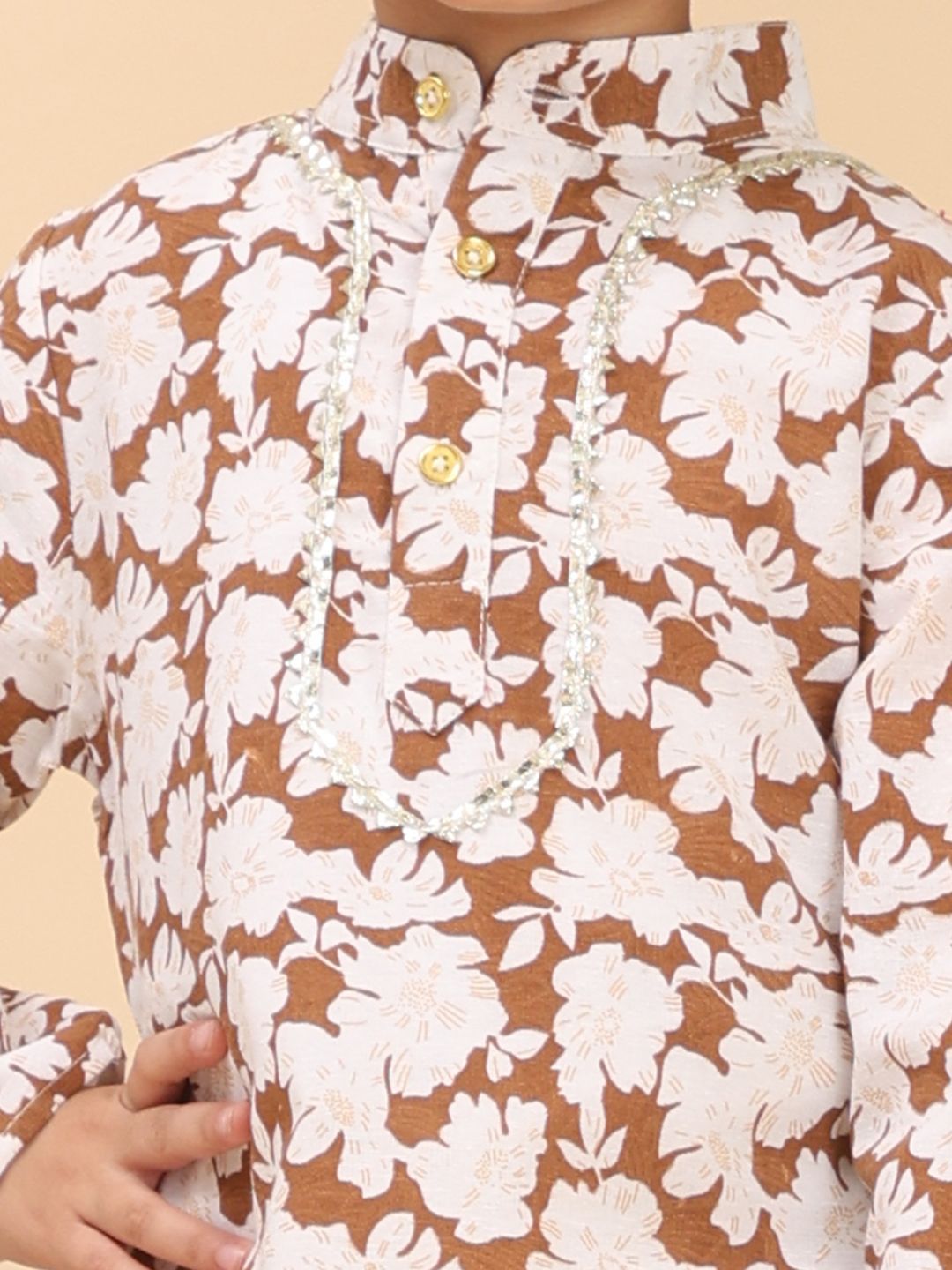 Cutiekins Boys Floral Printed Regular Kurta Sets