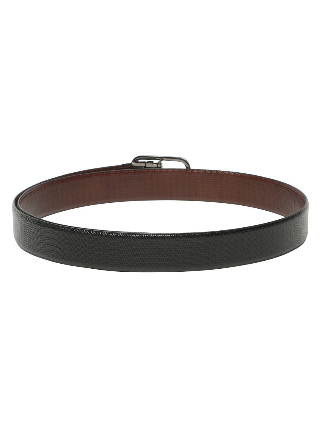Teakwood Leathers Men Textured Leather Reversible Formal Belt