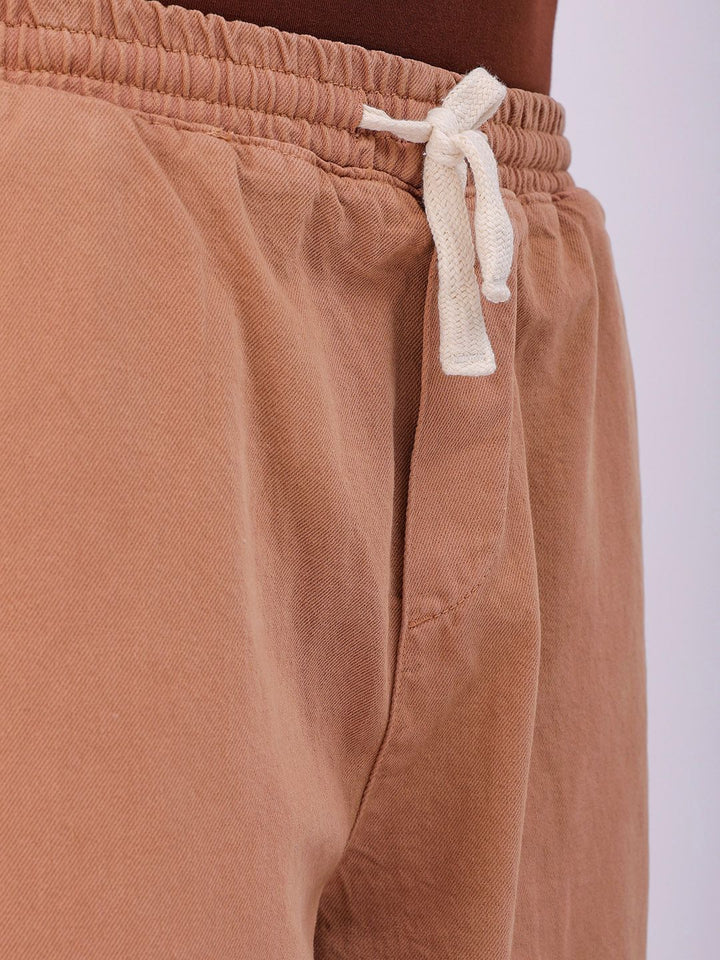 The Indian Garage Co Men Baggy Fit Cotton Elasticated Waist Jeans