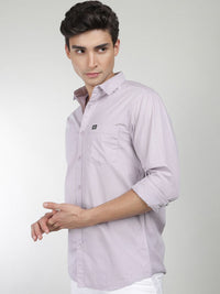 The Indian Garage Co Men Lavender Comfort Regular Fit Pure Cotton Casual Shirt