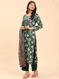 Mamicha Women Floral Printed Regular Pure Cotton Kurta with Palazzos & With Dupatta