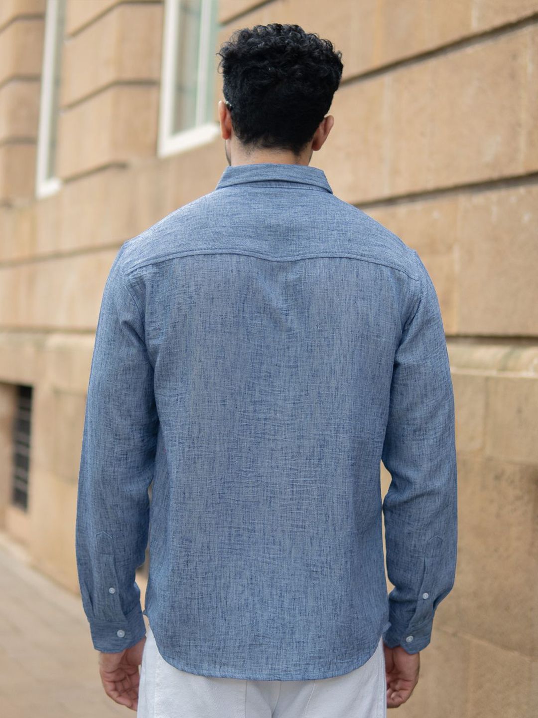 Powerlook Textured Button-Down Collar Shirt