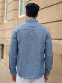 Powerlook Textured Button-Down Collar Shirt