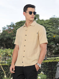 Thomas Scott Men's Premium Seersucker Cotton Casual Shirt
