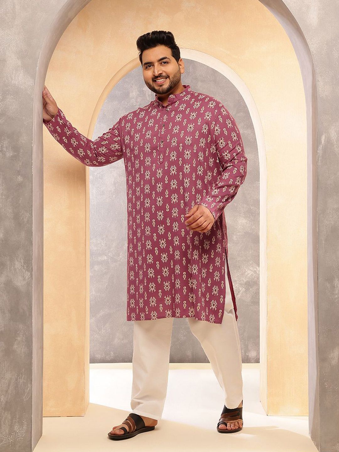 SOJANYA PLUS Motif Etnik Lelaki Bercetak Kurta