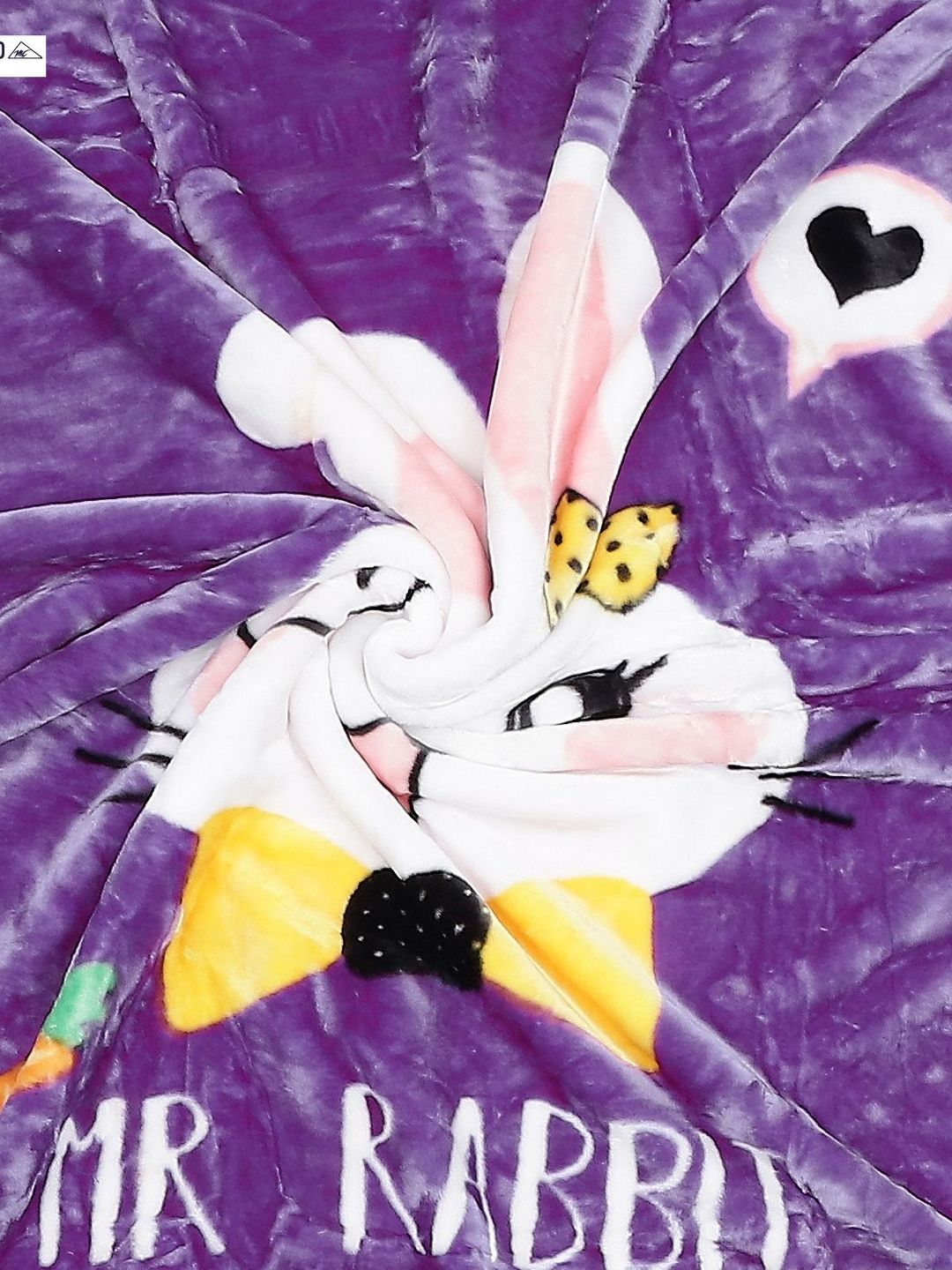 Monte Carlo Lavender & White Cartoon Printed Mild Winter 600 GSM Single Bed Blanket