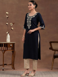 Libas Floral Yoke Design Straight Kurta