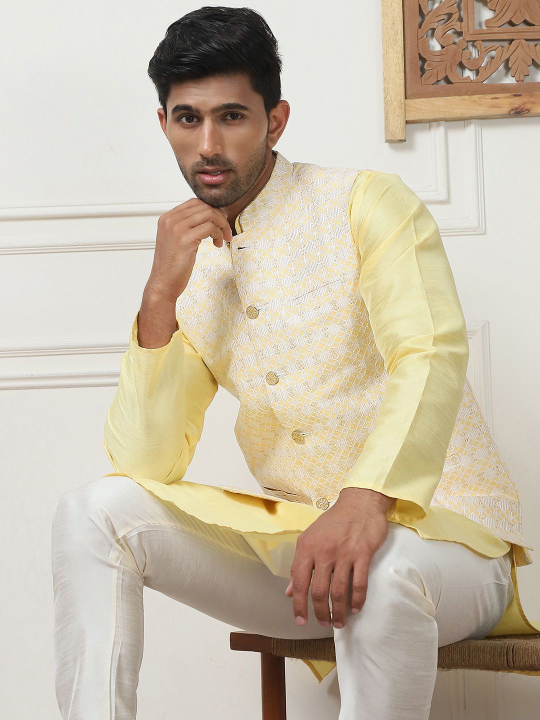 Anouk Woven Design Nehru Jacket