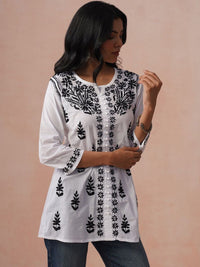 Rumah Wanita Chikankari Kurta Chikankari Sulaman Bunga
