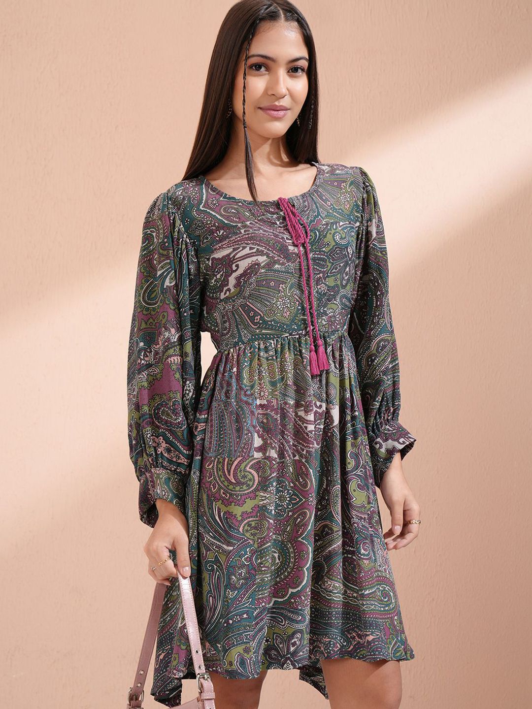Vishudh Women Ethnic Motifs Print Fit & Flare Dress