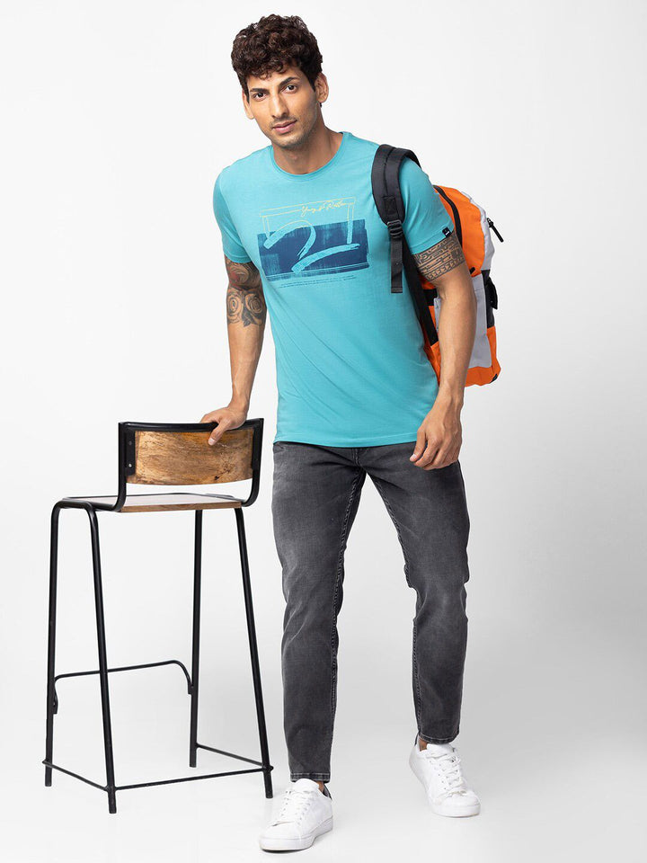 SPYKAR Men Typography Printed Slim Fit T-shirt