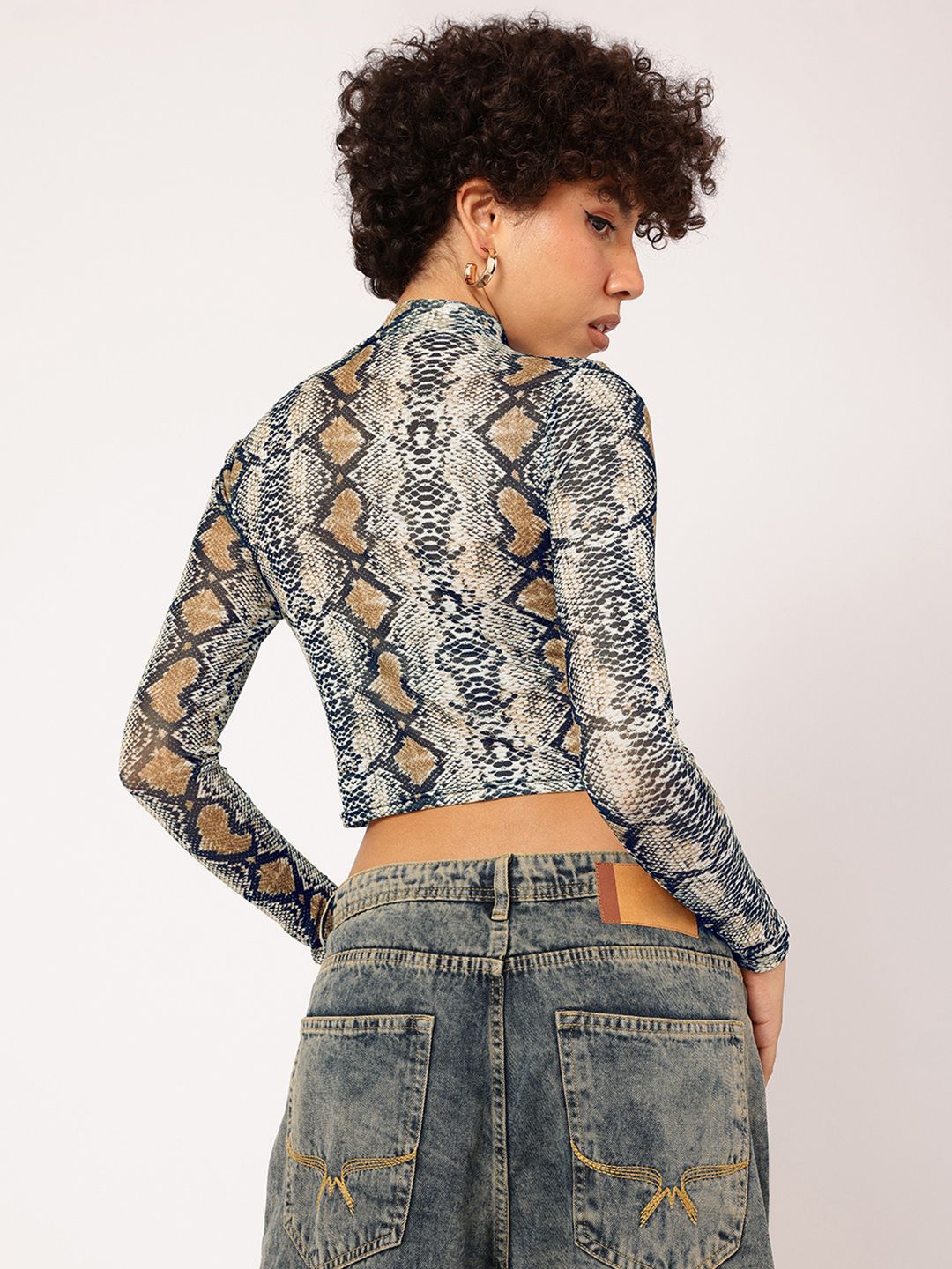 DressBerry Wild Card Crop Fitted Top