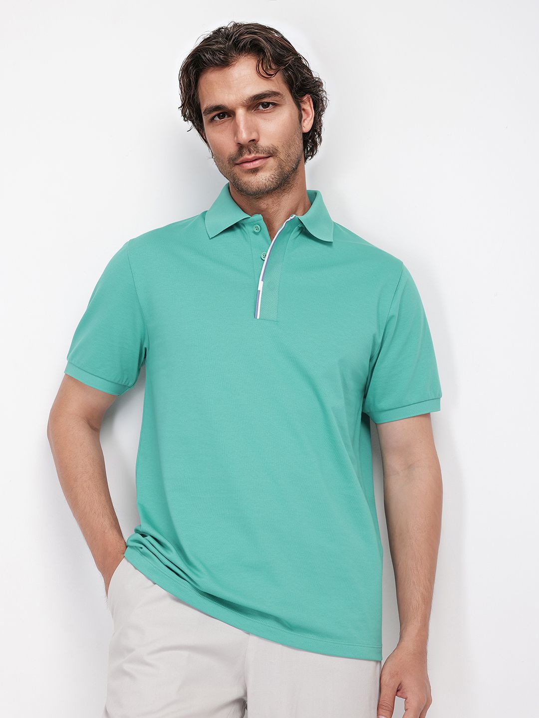 RARE RABBIT Men Polo Collar T-shirt
