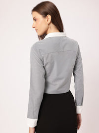 Kook N Keech Collegiate Cool Chest Pocket Crop Shirt