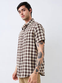 SPYKAR Men Spread Collar Checked Cotton Casual Shirt