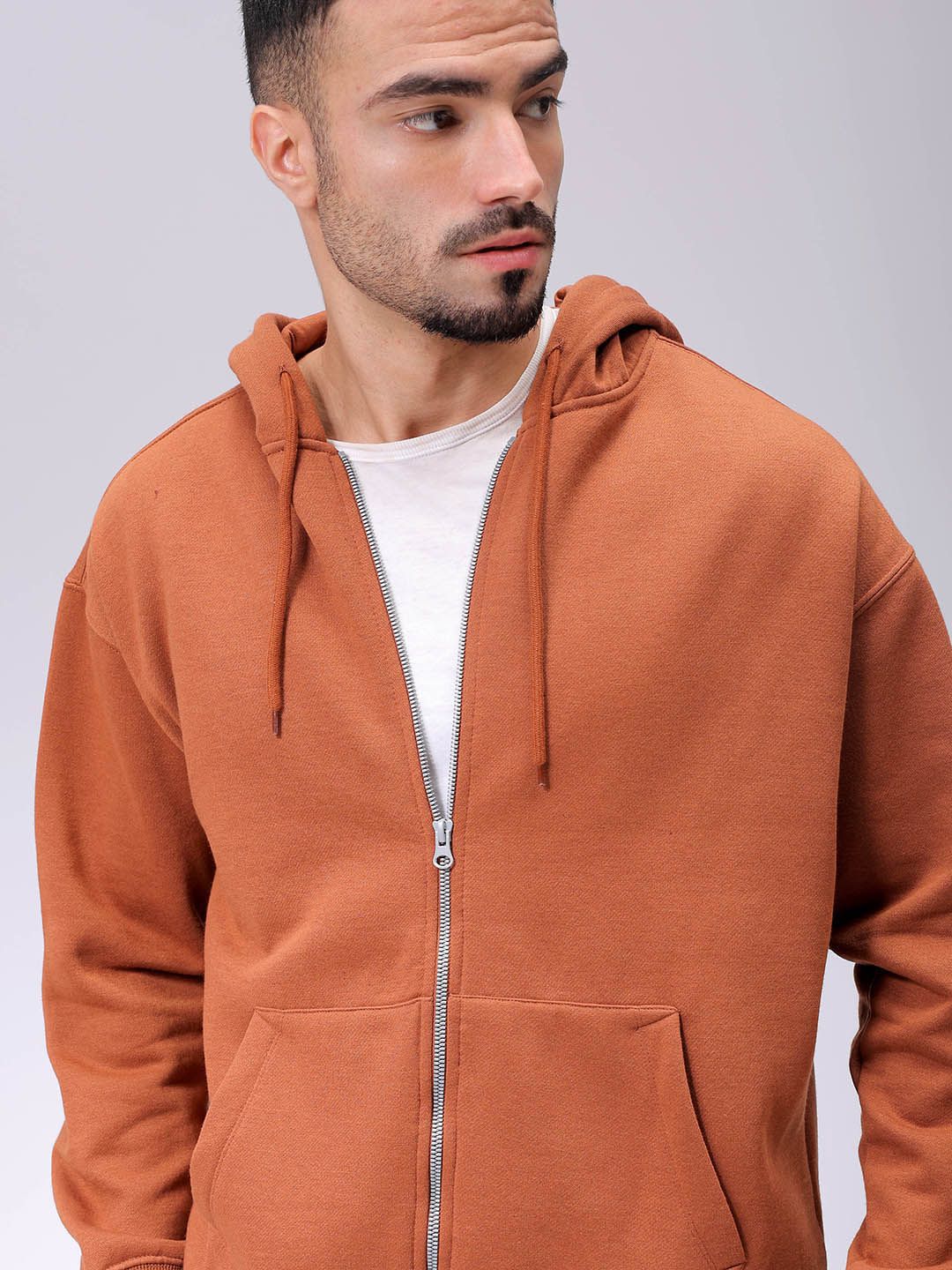 The Indian Garage Co Men Hooded Double Way Front Open Zipper Sweatshirt